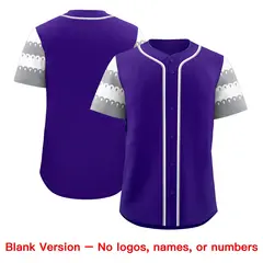 Purple Gray White Flag Lace Sleeve Baseball Jersey 7