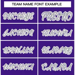Purple Gray-White Full-Snap Varsity Letterman Jacket 3