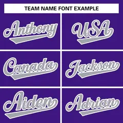 Purple Gray-White Full-Snap Varsity Letterman Jacket 3
