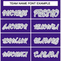 Purple Gray-White Full-Snap Varsity Letterman Jacket 5