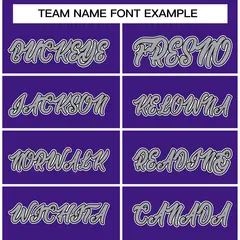Purple Gray-White Full-Snap Varsity Letterman Jacket 5