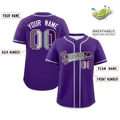 Purple Gray White Pride Month Baseball Jersey 2