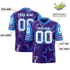 Purple Gray-White Star Pattern Authentic Football Jersey 2