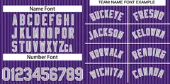 Purple Gray-White Stripe Authentic Fashion Baseball Jersey 3