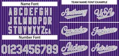Purple Gray-White Stripe Authentic Fashion Baseball Jersey 3