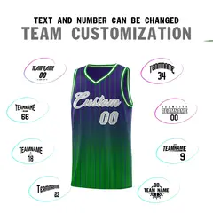 Purple Green Gradient Stripe Basketball Jersey 4