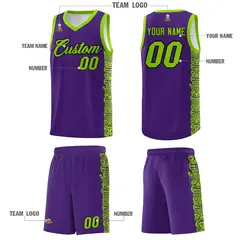 Purple Green Indians Pattern Basketball Jersey 5