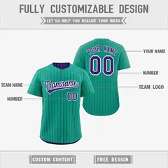 Purple Green Reversible Stripe Baseball Jersey 3