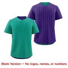 Purple Green Reversible Stripe Baseball Jersey 8
