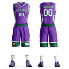 Purple Green White Graffiti Lightning Basketball Jersey