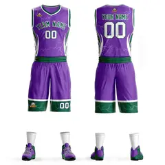Purple Green White Graffiti Lightning Basketball Jersey 1