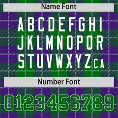 Purple Green-White Plaid Varsity Letterman Baseball Jacket 4