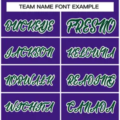 Purple Green-White Raglan Varsity Full-Snap Letterman Jacket 5