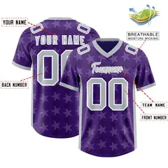 Purple Grey All Star Graffiti Pattern Football Jersey 2