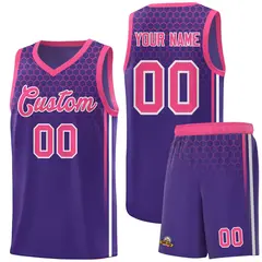 Purple Honeycomb Pattern Sports Uniform Basketball Jersey