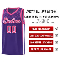 Purple Honeycomb Pattern Sports Uniform Basketball Jersey 2