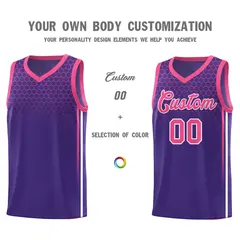 Purple Honeycomb Pattern Sports Uniform Basketball Jersey 3