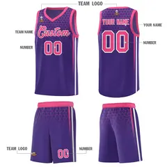 Purple Honeycomb Pattern Sports Uniform Basketball Jersey 5