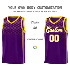 Purple Honeycomb Pattern Sports Uniform Basketball Jersey 3