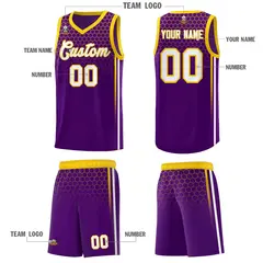Purple Honeycomb Pattern Sports Uniform Basketball Jersey 5