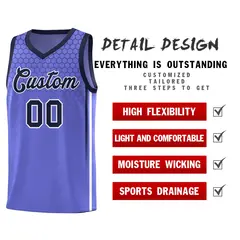 Purple Honeycomb Pattern Sports Uniform Basketball Jersey 2