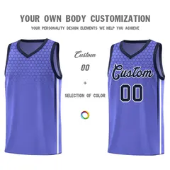 Purple Honeycomb Pattern Sports Uniform Basketball Jersey 3