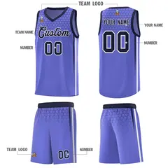 Purple Honeycomb Pattern Sports Uniform Basketball Jersey 5