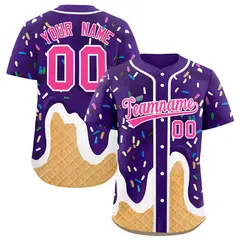 Purple Ice Cream Cone Graffiti Fashion Baseball Jersey