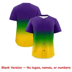 Purple Kelly Green Gold Gradient Mardi Gras Baseball Jersey 2