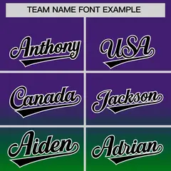 Purple Kelly Green Gold Gradient Mardi Gras Baseball Jersey 4