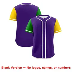 Purple Kelly Green Gold Mardi Gras Authentic Baseball Jersey 2