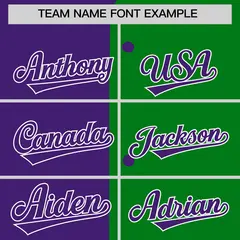 Purple Kelly Green Gold Split Mardi Gras Baseball Jersey 4