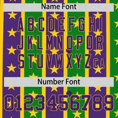 Purple Kelly Green Gold Stripe Mardi Gras Baseball Jersey 5