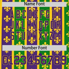 Purple Kelly Green Gold Stripe Mardi Gras Baseball Jersey 5