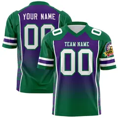 Purple Kelly Green Gradient Side Pattern Football Jersey 1