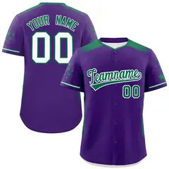 Purple Kelly Green Gradient Side Star Pattern Baseball Jersey 1