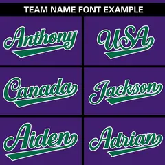 Purple Kelly Green Gradient Side Star Pattern Baseball Jersey 3