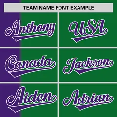 Purple Kelly Green Gradient Stripe Two-Button Softball Jersey 3
