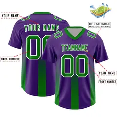 Purple Kelly Green Gradient Vertical Stripe Football Jersey 2