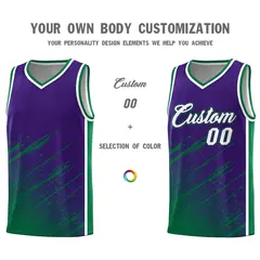 Purple Kelly Green Graffiti Splash Basketball Uniforms 3