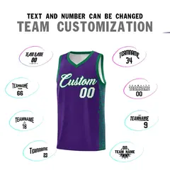 Purple Kelly Green Indians Pattern Basketball Uniform Jersey 4