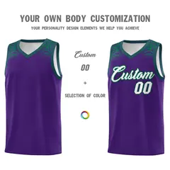 Purple Kelly Green Indians Print Basketball Uniform Jersey 3