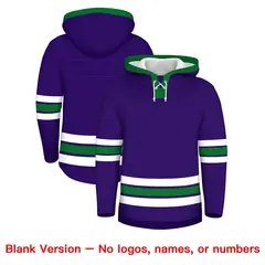 Purple Kelly Green Lace-Up Neck Hockey Hoodie 7