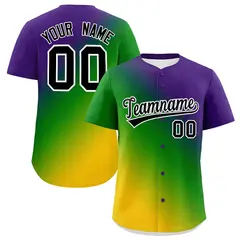 Purple Kelly Green Mardi Gras Authentic Baseball Jersey