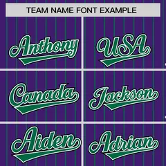 Purple Kelly Green Pinstripe Raglan Varsity Letterman Baseball Jacket 3