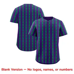 Purple Kelly Green Thick Stripe Star Pattern Baseball Jersey 7