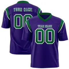 Purple Kelly Green Two-Tone Shoulder Cut Flag Football Jersey 1