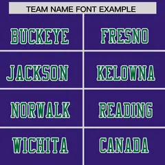Purple Kelly Green Two-Tone Shoulder Cut Flag Football Jersey 3