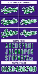 Purple Kelly Green-White Classic Hockey Jersey 3