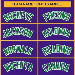 Purple Kelly Green-White Classic Hockey Jersey 3